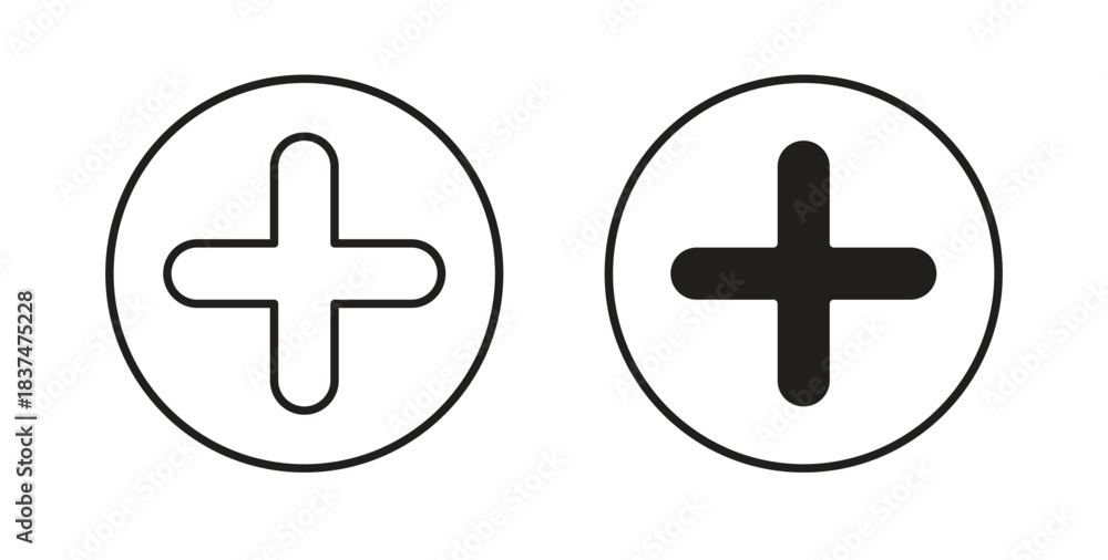 Obraz premium Hospital sign icons, vector design. Silhouette and stroke icon collection
