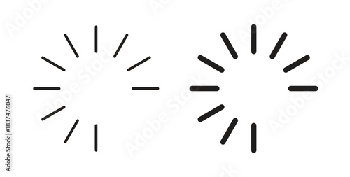 Loading icons, vector design. Silhouette and stroke icon collection