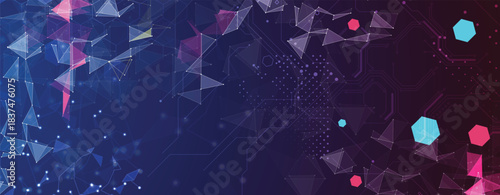 Technology abstract background with plexus digital elements