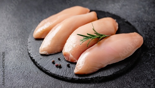 Raw Chicken Fillet On Stone Background