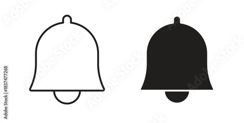 Notification icons, vector design. Silhouette and stroke icon collection