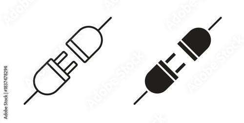 Plugin icons, vector design. Silhouette and stroke icon collection