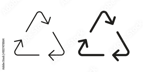 Reuse icons, vector design. Silhouette and stroke icon collection