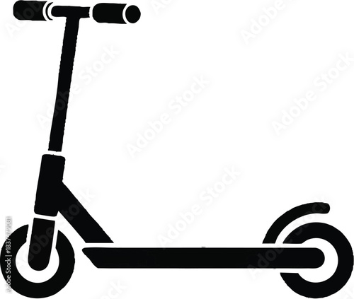 Electric scooter silhouette on white background modern transportation concept.