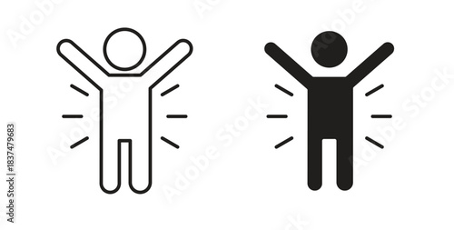 Success icons, vector design. Silhouette and stroke icon collection