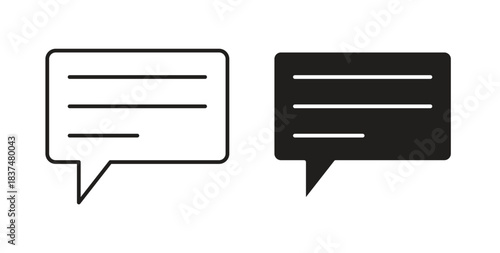 Text icons, vector design. Silhouette and stroke icon collection