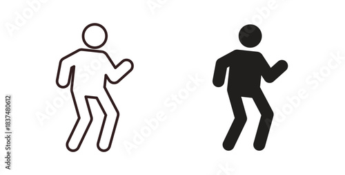 Walk icons, vector design. Silhouette and stroke icon collection