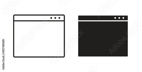 Web page icons, vector design. Silhouette and stroke icon collection