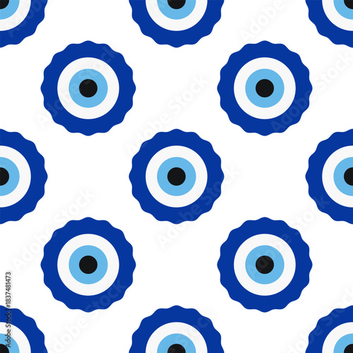 Wavy Evil Eye Alternating Seamless Pattern