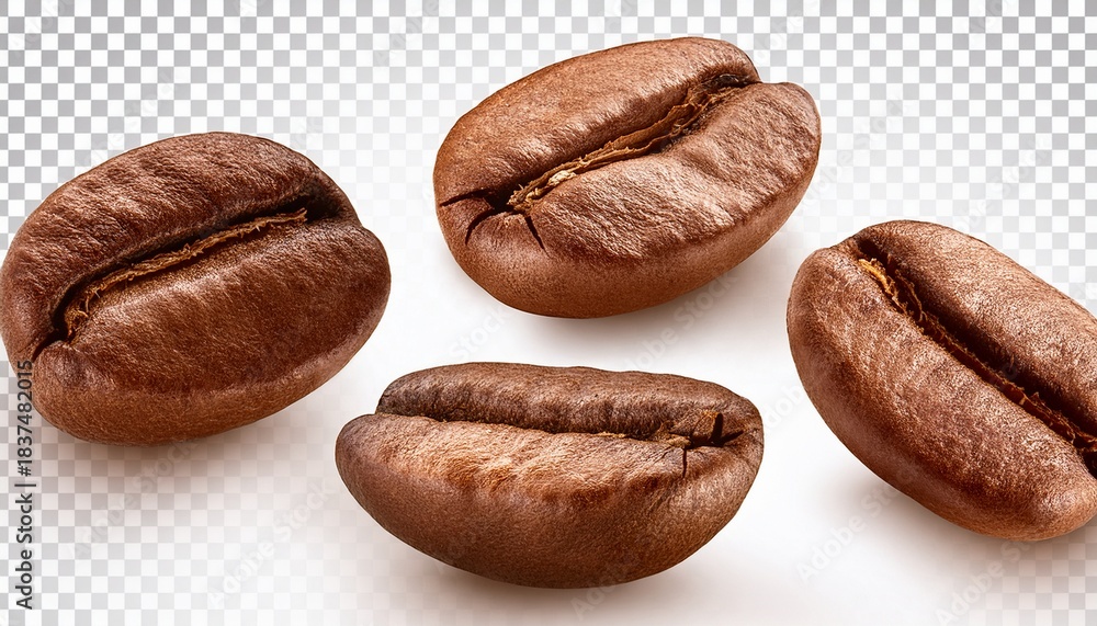Obraz premium Coffee Beans Isolated On A Transparent Background