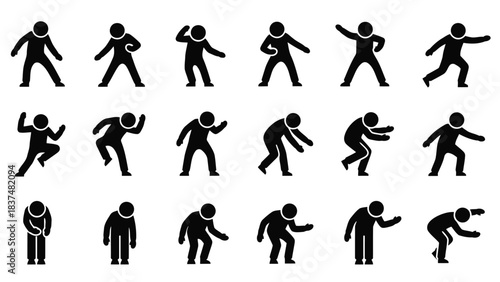 Hop Dance Step Icon Vector Illustration | Simple Dance Footwork Symbol | Step-by-Step Hop Movement Graphic