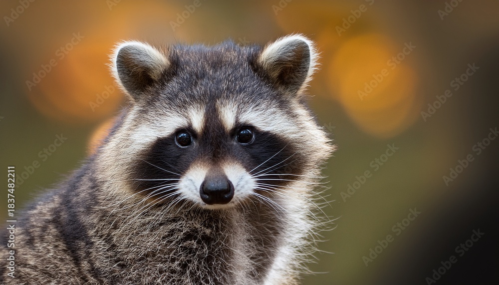 Fototapeta premium Cute Tiny Adorable Racoon Animal On A Transparant Background
