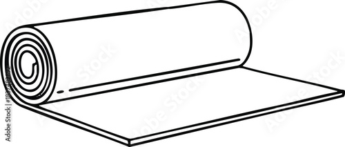 Rolledup material with a flat surface perfect for various applications and uses.