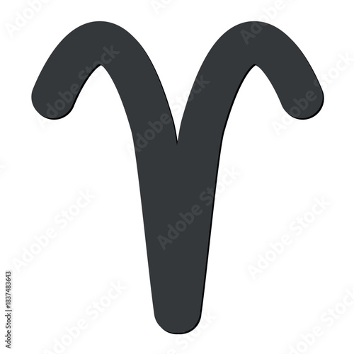 Zodiac horoscope. Aries astrological icon symbol. Stylized star sign esoteric. Simple line vector illustration.