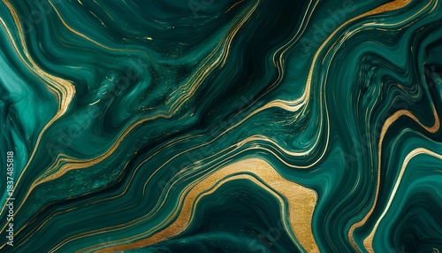 deep bottle green marble texture with gold accents luxury abstract background