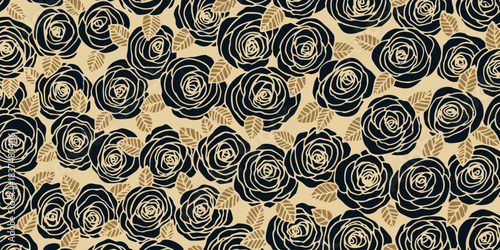 Summer background with roses flowers. Nature concept design. Modern floral composition. Vector illustration for poster, invitation, greeting card. Botanical style roses frame. Copy space.