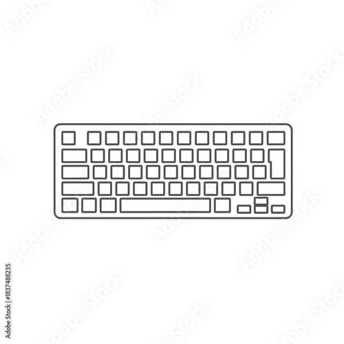 computer keyboard on white background