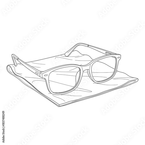 glasses on a soft cloth