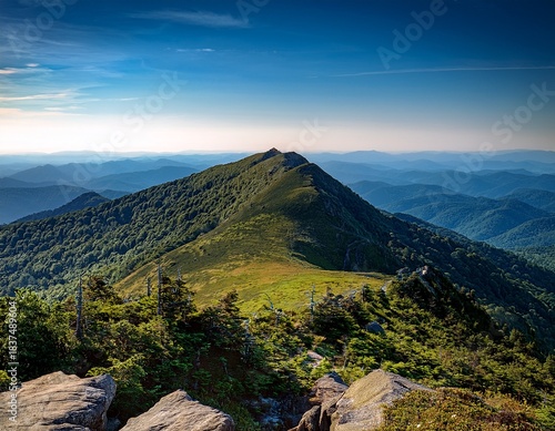 mount pisgah in north carolina rounded peak with forest trails and views of appalachian ridges
