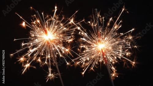 Wallpaper Mural Sparklers create bright bursts of light against a dark background at a celebration. The festive scene brings joy to participants enjoying the night events together. Torontodigital.ca