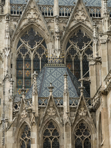 Photography Votive Church (Votivkirche) in Vienna, Austria, Gothic Revival Architecture in D