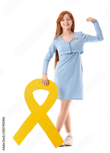 Teenage girl with yellow ri...