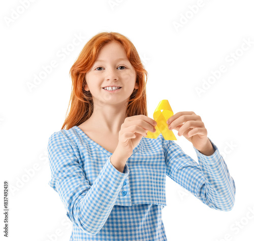 Teenage girl with yellow ri...