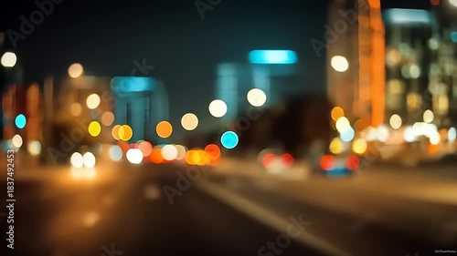 Abstract City Lights at Night - A Bokeh Dreamscape.
