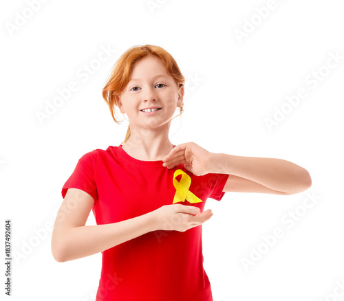 Teenage girl with yellow ri...