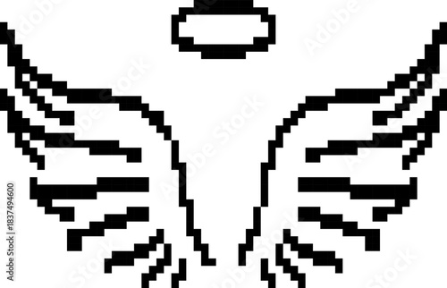 Angel 8-bit pixel icon. Vector illustration.