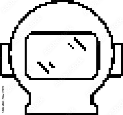 Astronaut 8-bit pixel icon. Vector illustration.