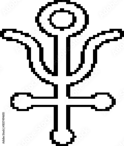 Antimony 8-bit pixel icon. Vector illustration.