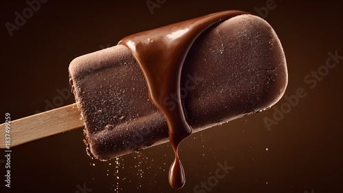 Magnum Double Chocolate dripping ice cream bar. 
