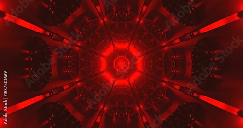Dynamic tunnel scene with red lights creating a vivid motion background for video displays and live wallpaper effects
