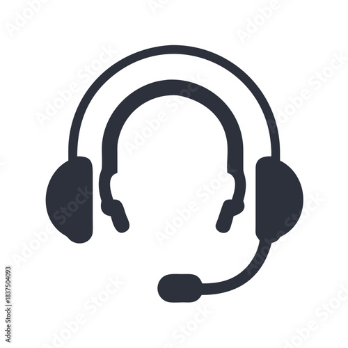 Customer service headset icon for call center and support communication solutions