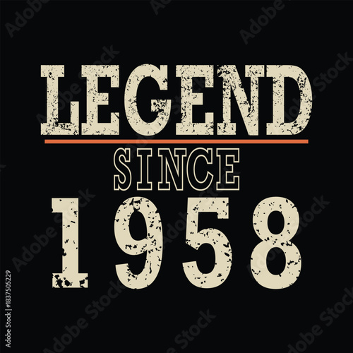 Celebrate a legendary milestone with a vintage 'Legend Since 1958' design perfect for birthday gifts and retro apparel