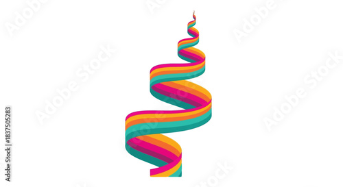 Colorful ribbon swirls gracefully showcasing vibrant hues and artistic design perfect for celebrations.