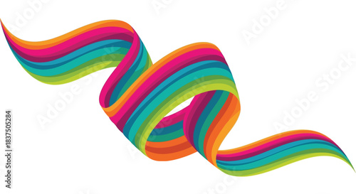 Colorful ribbon flowing gracefully with vibrant hues and artistic design.