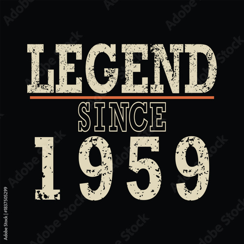 Celebrate 65 years of being a legend with this iconic "Since 1959" distressed text design, perfect for birthday gifts and vintage apparel
