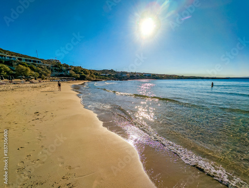Sandy beach of Kalathas, near Chania, Crete, Greece.