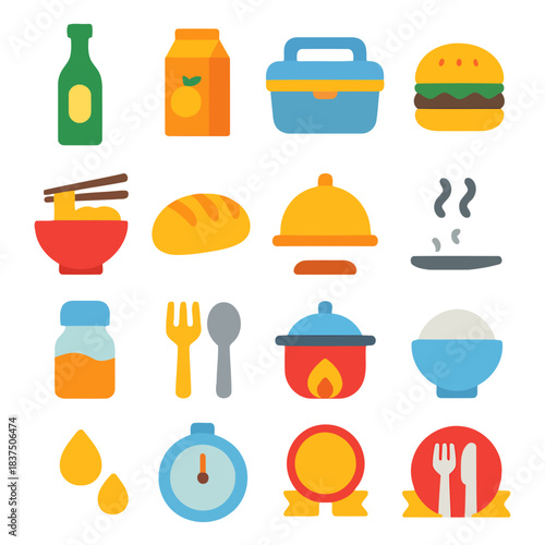 Culinary Collection: A vibrant assortment of culinary elements, each a symbol of gustatory delight, creating a colorful and mouthwatering feast.