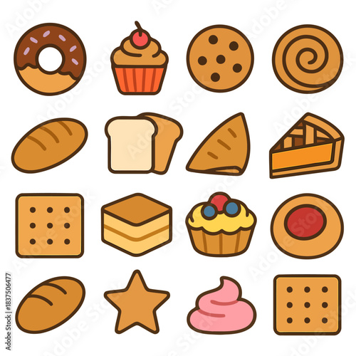 Baked Goods Assortment: A mouthwatering array of baked treats, each a testament to the art of baking. From classic cookies to delectable pastries, enjoy this visual feast.