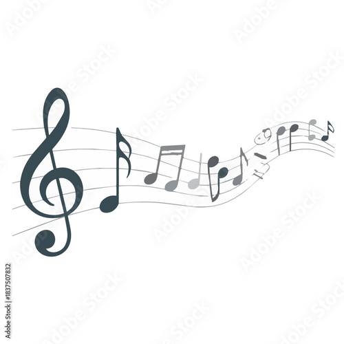 Download free music notes vector art illustration for musical composition and sheet music design needs