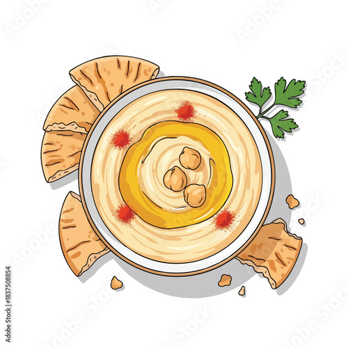 Hummus Dip with Pita Bread