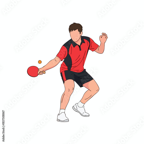 Table Tennis Player in Action