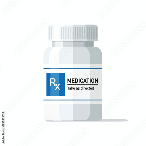 White Medication Bottle with Prescription Label