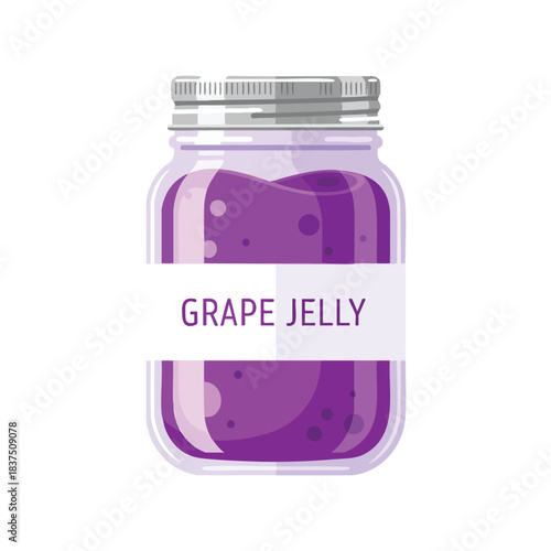 Purple Grape Jelly in Glass Jar