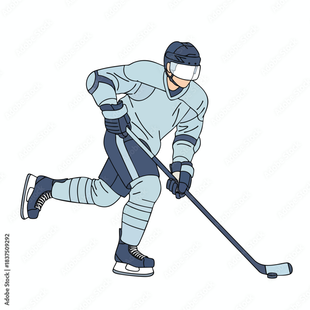 Obraz premium Hockey Player in Action on Ice