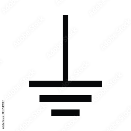 Earth Terminal Grounding Icon – Electrical Safety Symbol