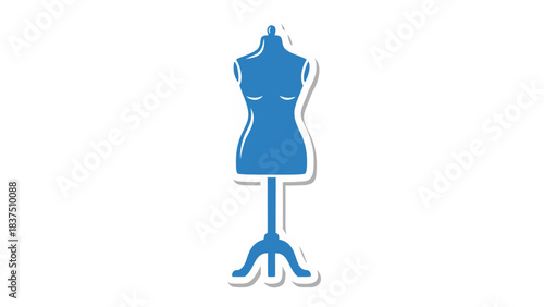 Blue Mannequin On A Stand Isolated On A Black Background Studio Display For Fashion Retail And Tailoring